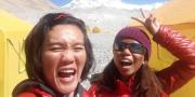 2 Pendaki Wanita Indonesia yang mendaki Gunung Tertinggi Dunia Kembali ke Tanah Air